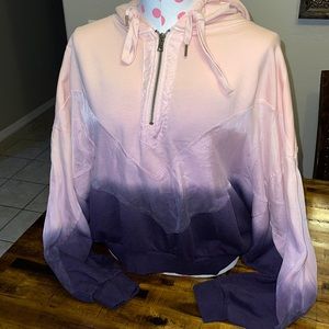 PINK crop oversized long sleeve, NWOT